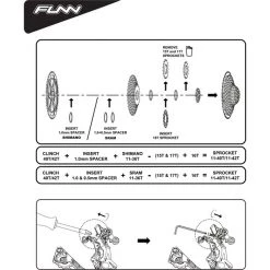 Funn Pignons Kit De Conversion 40 Dents 10 Vitesses Avec Pignon 16 Dents Pour SRAM, Rouge
