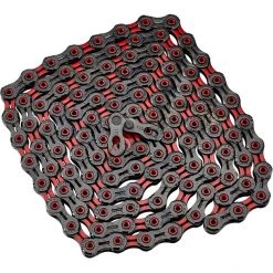 Kmc Chaînes X11 SL DLC Super Light Chaîne De Vélo 11 Vitesses 118 Maillons De Chaîne, Noir/rouge